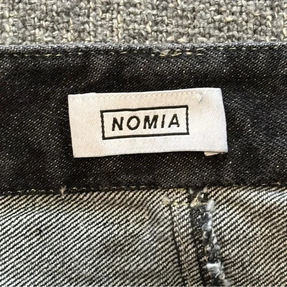 NOMIA NYC Designer Sz 6 Slit Front Maxi Jean Skirt In Black Stonewash NWOT - Picture 7 of 15
